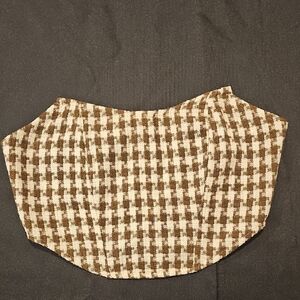Blue Blush Brown Houndstooth Corset Crop Top Size L